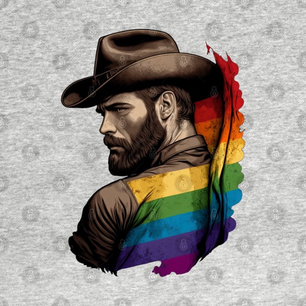 Cowboy LGBTQ pride flag by Buff Geeks Art